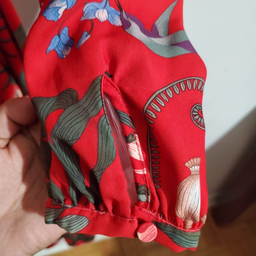 H&M Red Floral Midi Dress - Picture 13 of 13